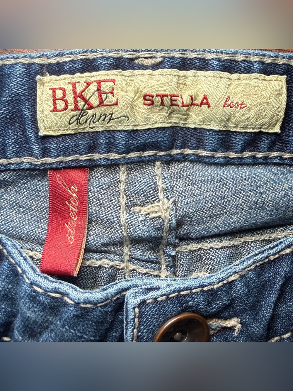 BKE Stella 2000s Low Rise Bootcut Jeans 30 Inseam Thick Stitch Y2K Western Denim - Picture 6 of 10